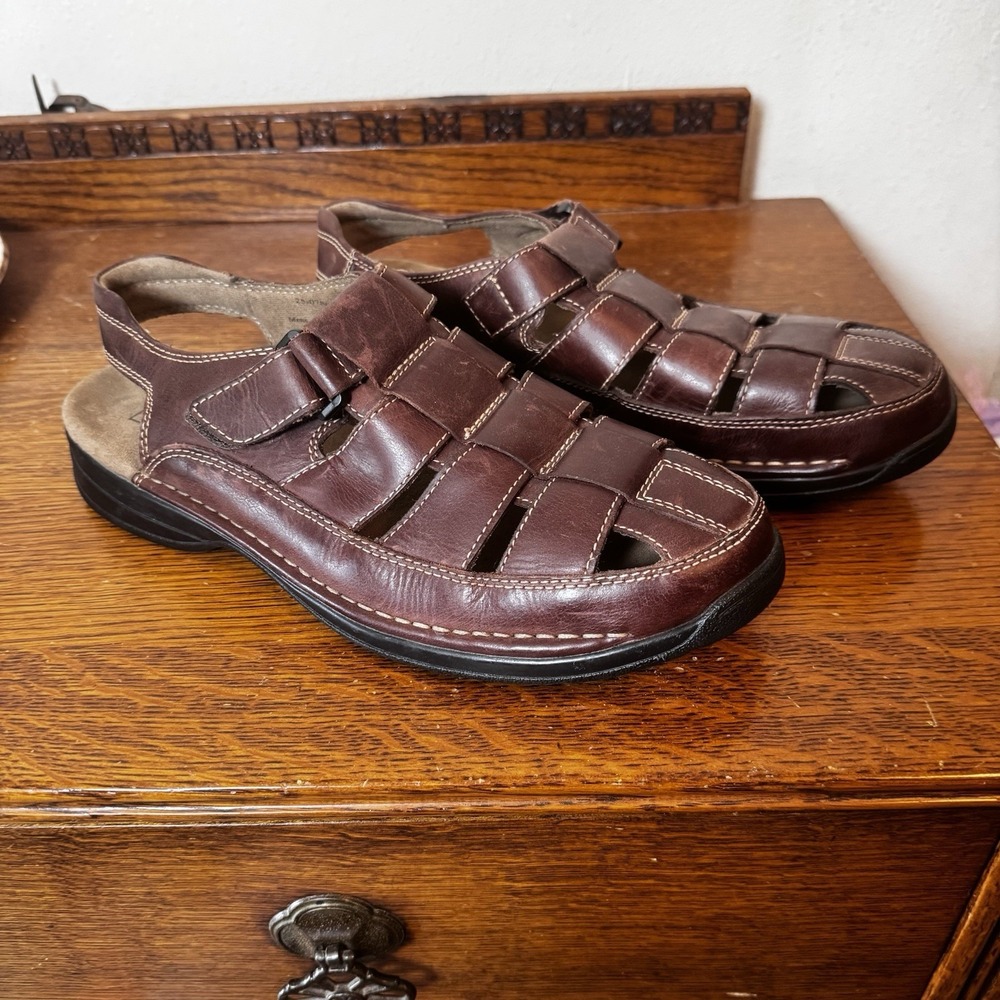 Johnston & Murphy Brown Leather Fisherman Sandals Men's 11 M